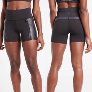 Athleta Allyson Felix Women S Black High Rise Legend Shortie Biker Shorts